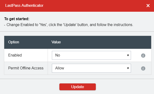 lastpass offline 2fa configurações