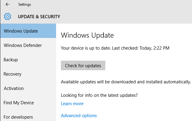 Atualização de outono do Windows 10