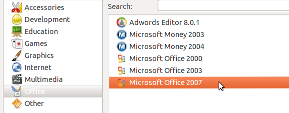 instalar o office 2007 no linux