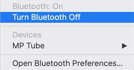 Desativando o Bluetooth no macOS