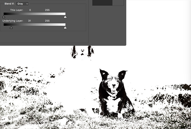 Configurações do Photoshop Blend If