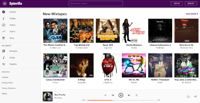 Spinrilla é um serviço gratuito de streaming de música para mixtapes de hip-hop