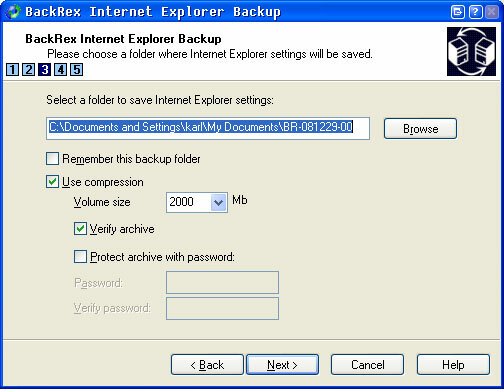 Faça backup e restaure as configurações do navegador Internet Explorer iebackup2