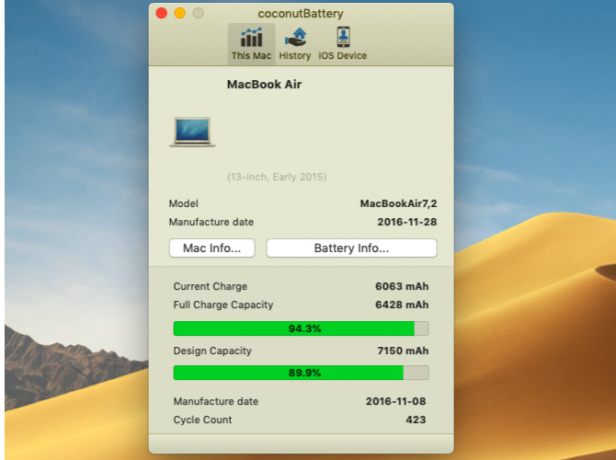 Bateria de coco para melhorar a vida útil da bateria do MacBook