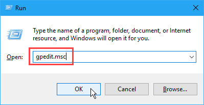Abra o Editor de Diretiva de Grupo no Windows 10