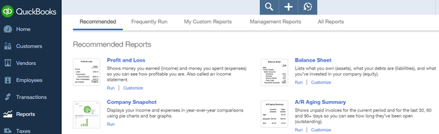 6 QuickBooks Online - relatórios