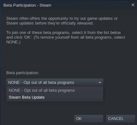 Participe da versão beta do Steam