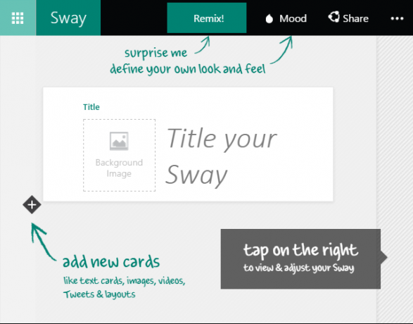 Pré-visualização do Microsoft Sway