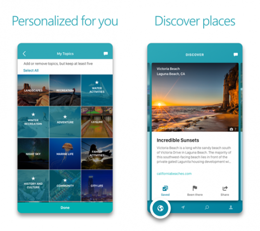 Outings - Um aplicativo de viagens da Microsoft