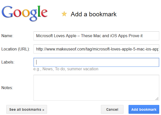 GoogleBookmarkBookBookletlet