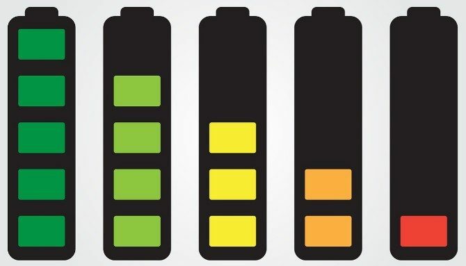 O esgotamento rápido da bateria pode ser um sinal de bateria não calibrada