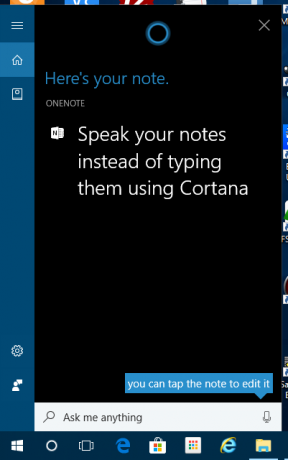 Use a Cortana para criar uma nova anotação