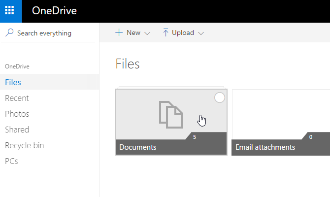 documentos do onedrive selecione