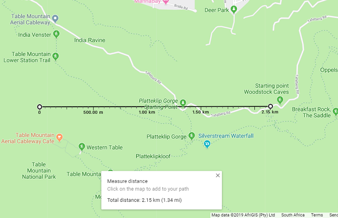 distância do google maps entre dois pontos