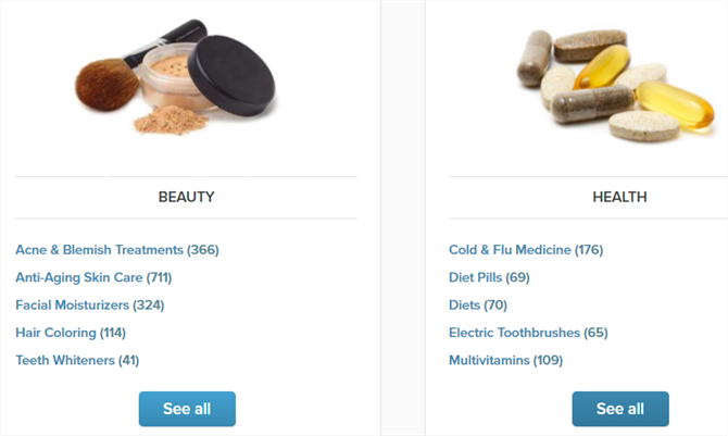 O MakeUseOf Online Shopping Guide exibe as categorias de produtos 670x401