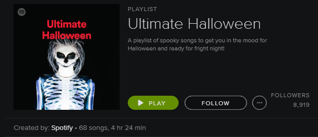 Lista de reprodução Spotify - Ultimate Halloween