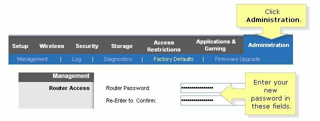 Configurações do roteador Linksys