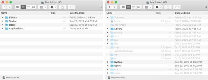 Mostrar arquivos ocultos no Mac