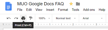 Imprimir do Google Docs