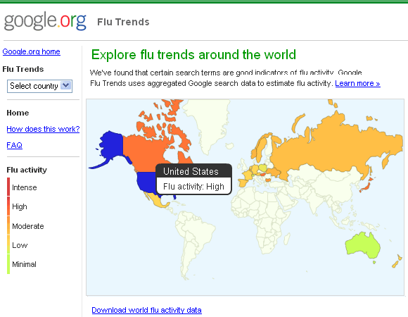 atividade da gripe mundial