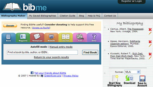 BibMe - Compositor automático de bibliografia on-line