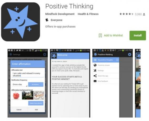 aplicativo de pensamento positivo