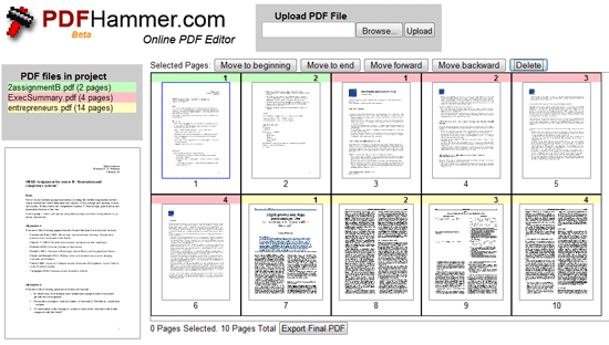 Hammer PDF - Mesclar e editar arquivos PDF online