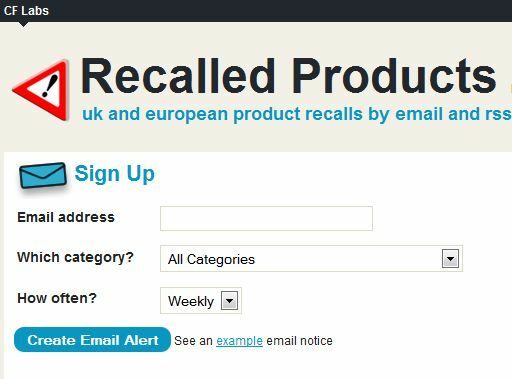 alertas de recall de produtos