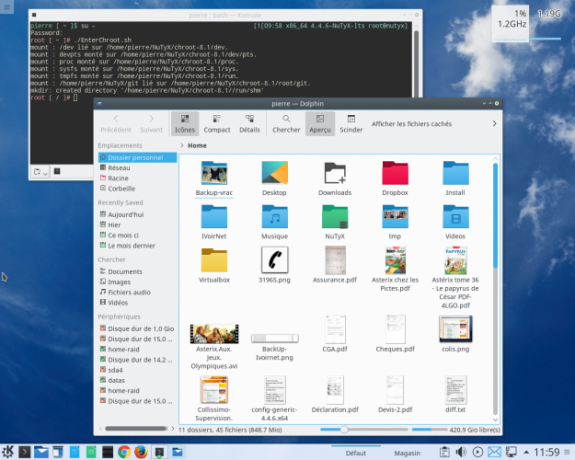 KDE rodando no Nutyx