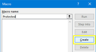 macro protegida do excel