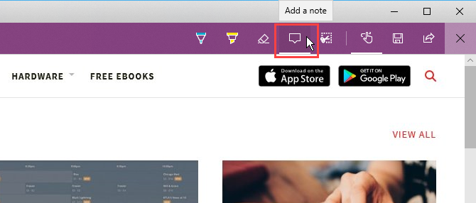 Clique em Adicionar uma nota no Edge