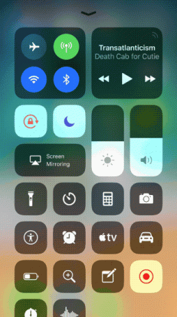 Atalho do AirPlay no iOS 11 Control Center