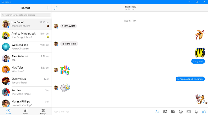 aplicativo messenger windows 10