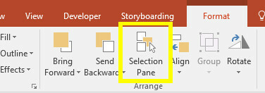 painel de seleção do powerpoint