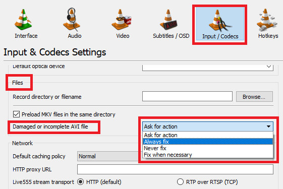 Como reparar arquivos AVI corrompidos que não executam ferramentas avi de correção de vlc