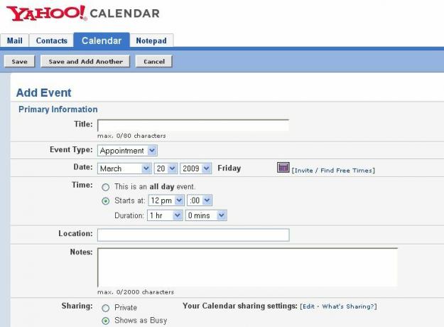 Organize sua vida com o addevent Yahoo Calendar