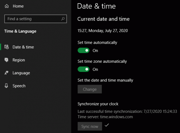Relógio Automático Windows 10