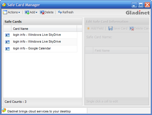 Mapear o serviço online como uma unidade de rede com o Gladinet (Windows) managerglad