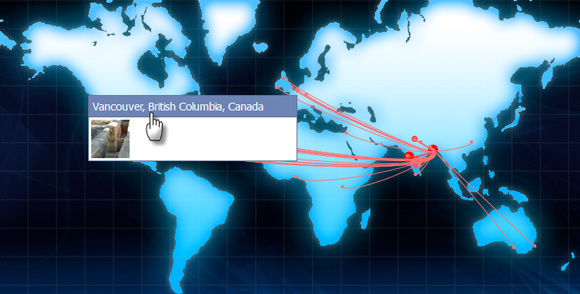 veja o mapa do facebook