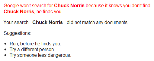 pesquisa no google onde está chuck norris