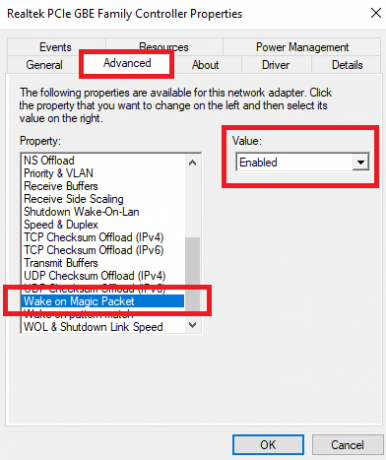 recurso wake-on-lan do Windows 10