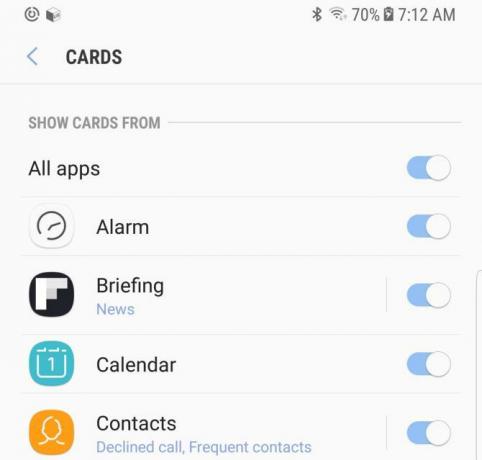 versões do android samsung note8 bixby config