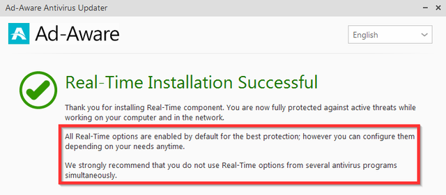 14 Ad-Aware Pro Security - Instalando a proteção em tempo real instalada com sucesso (cortada)