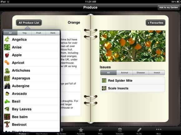 3 aplicativos para iPad para cultivar uma lista de produtos do planejador de horta