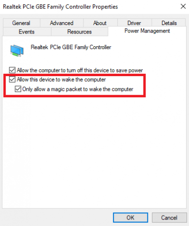 recurso wake-on-lan do Windows 10