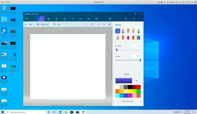 Windows Paint 3D rodando em um Mac