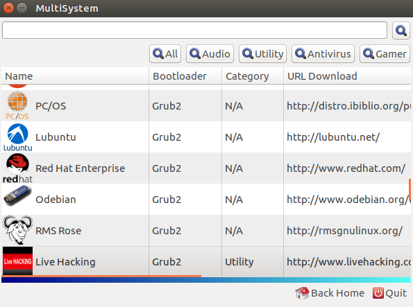 Combine vários arquivos ISO para gravar uma única imagem inicializável ISO Opções de download do MultiSystem