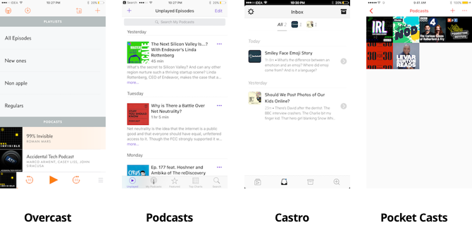 aplicativos de podcast para comparação de iphone