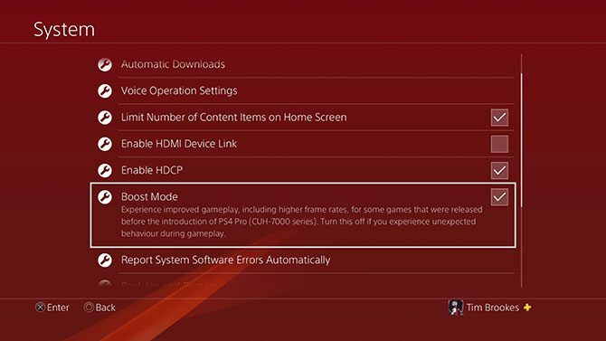 Modo PS4 Pro Boost