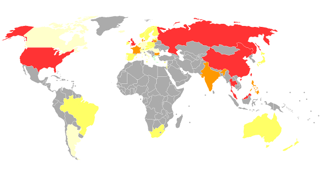 mapa do mundo da privacidade